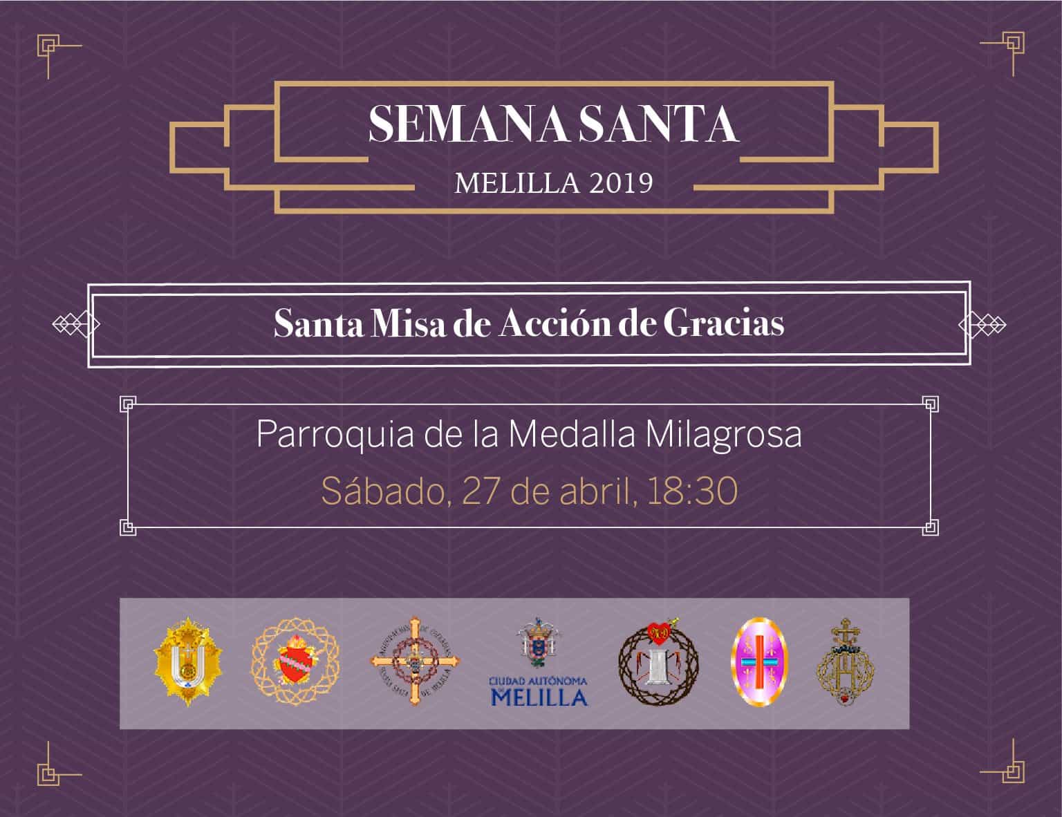 Misa Acción de Gracias Semana Santa Melilla 2019